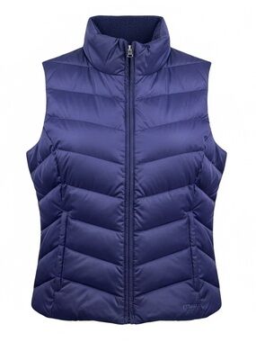 Eddie‎ Bauer EB550 Down Puffer Vest Womens PM dark Purple Goose 3112